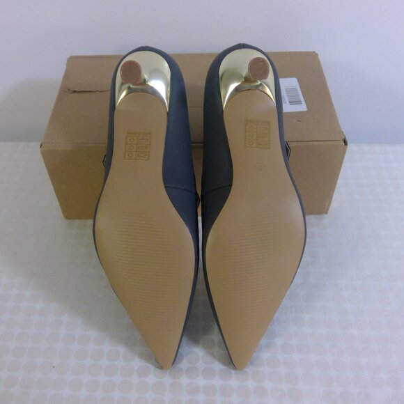 NEW Journee Collection Women's Manza Pointed Toe Kitten Heel Size 8 Charcoal - Picture 7 of 8